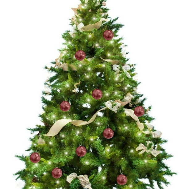 Fiudx Adornos Navideños, Bolas de Plástico Irresponsables, Decoración Ligera para El Árbol, Uso Familiar Seguro, Ambiente Festivo, Hogar, Comercio, Juego de 12 Piezas Incluido.