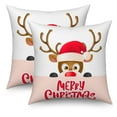 thumbnail image 5 of Dashan Christmas Pillow Cover 18x18 Set of 2,Reindeer Xmas Decorative Pillow Cases Couch Cushion for Bedroom Home Decor, 5 of 6
