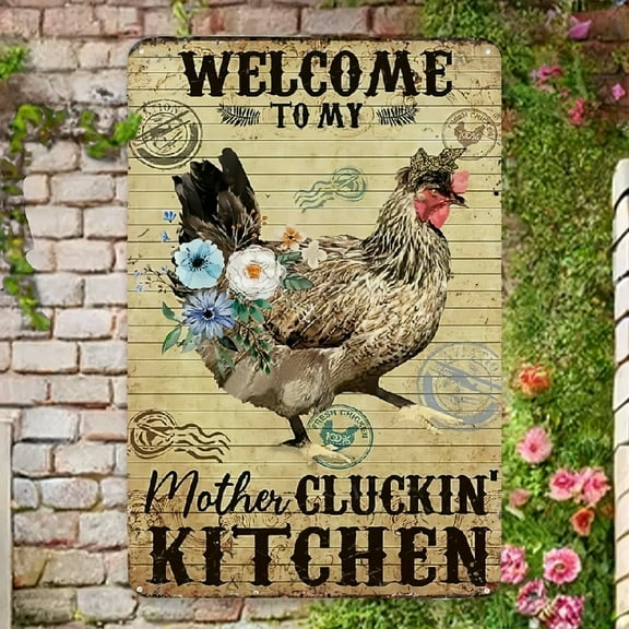 Vintage Metal Tin Sign Chicken Stop Staring At My Farmhouse Sign Funny Wall Signs Chicken Coop Decor ForHome, Farm & Kitchen Rustic Poster Art Decor 8x12 Inch