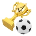 thumbnail image 4 of 3 juegos de mini copas de trofeo: pequeños trofeos de plástico dorados con balón de fútbol para niños - Juguete de premio para fiestas de fútbol - Decoración para tartas, fiestas y competiciones dep, 4 of 4