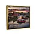 thumbnail image 3 of Stupell Boat Harbor Sunset Photography Landscape Photography Gold Floater Framed Art Print Wall Art, 3 of 6