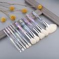 thumbnail image 4 of Juego de brochas de maquillaje de cristal, 10 brochas de maquillaje premium brillantes, cerdas sintéticas profesionales, base, delineador de ojos, brocha de maquillaje para mujeres y niñas brillar Hogar, 4 of 5