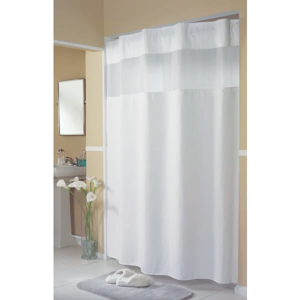 Hookless White Mini Waffle Curtain 71 X 77 Ring Concealed Header