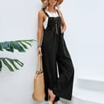 thumbnail image 6 of RPVATI Straps Bib Overall Loose Overalls Casual Wide Leg Jumpsuits with Pockets Black M, 6 of 8
