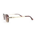 thumbnail image 3 of Rhinestone Jewel Stud Metal Rimless Bevel Lens Rectangle Sunglasses Gold - Brown, 3 of 4