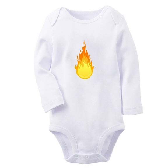 Babies Nature Flame fire Pattern Rompers, Newborn Baby Unisex Bodysuits, Infant Jumpsuits, Toddler 0-12 Months Kids Long Sleeves Oufits (White, 6-12 Months)