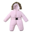 thumbnail image 2 of Utoimkio Infant Baby Boy Girl Hooded Jacket Winter Snowsuit Winter Thicken Warm Coat Winter Outwear Outfit for Kids Size 3-24M, 2 of 9