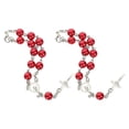 thumbnail image 2 of Car Rosary for Rearview Mirror Cross Pendant Auto Decors Hanging Accessories Women Men 2pcs Red Catholic Rosary Beads Metal, 2 of 5