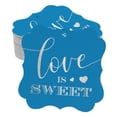 thumbnail image 1 of Inkdotpot Real Silver Foil Bracket Shape Paper Hang Tags Love Is Sweet Wedding Favor Tags Pack Of 100, 1 of 6