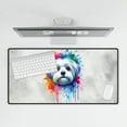 thumbnail image 4 of Watercolor Drip Maltese Pop Art Colorful Portrait Artwork Desk Mat Full Keyboard Mouse Pad Maltese Dog Lover Gifts Idea Large Mousepad - 01009, 4 of 5
