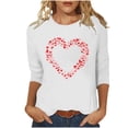 thumbnail image 2 of Xdegoge Heart T Shirts Women Valentines Graphic Shirt 3/4 Sleeve Crew Neck Fashion Tops Loose Fit Tunic Dressy Casual Blouses Holiday Tshirts, 2 of 5