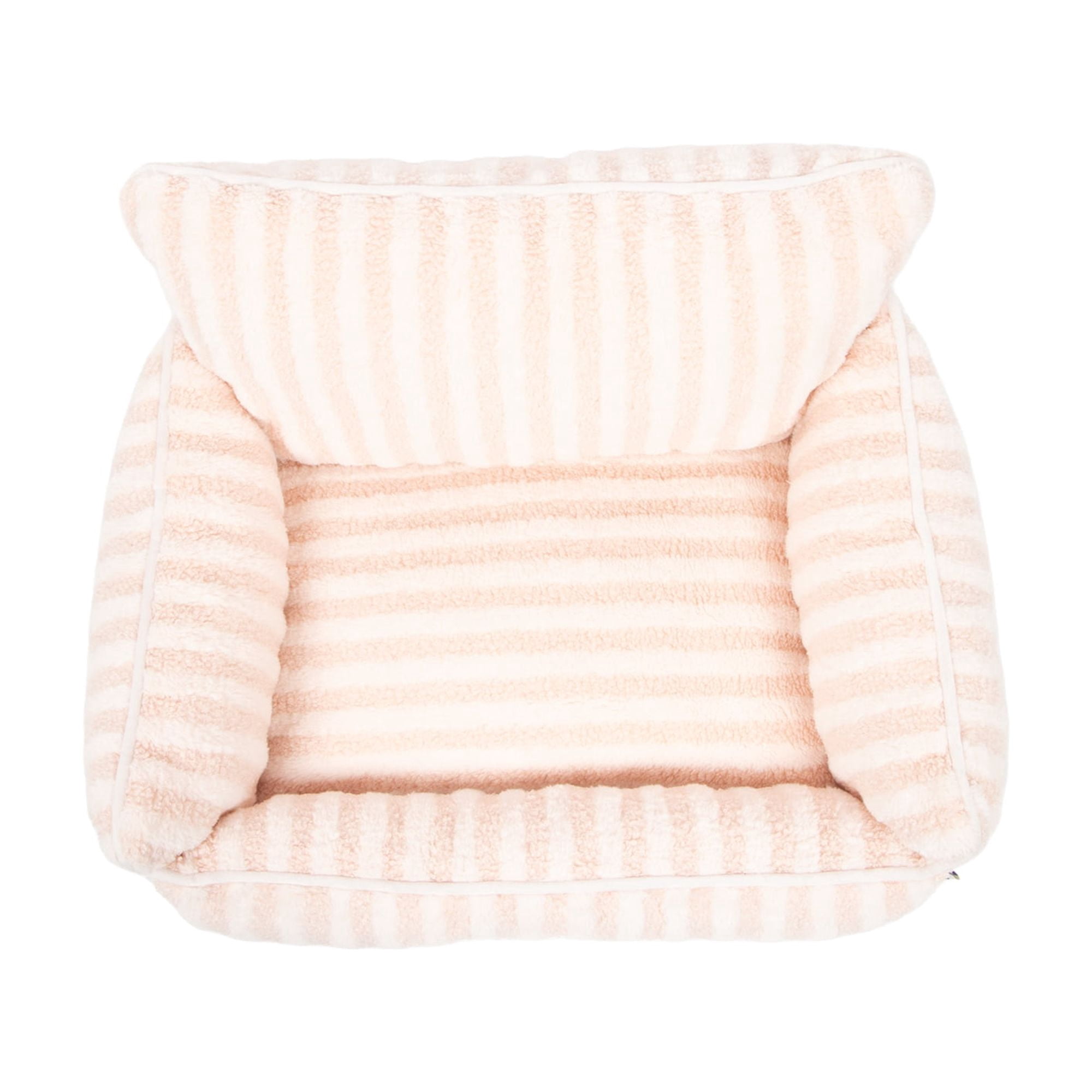 Oodles Striped Sherpa Sofa Lounger Pet Bed, Pink, One Size, 27" x 21" x 15"