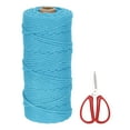 thumbnail image 1 of Braided Macrame Cord, 3mm x 109 Yards Natural Cotton Rope Macrame Yarn Bohemia Craft String with Scissors(Lake Blue), 1 of 7