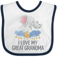 thumbnail image 3 of Inktastic I Love My Great Grandma Cute Elephants in Night Sky Boys or Girls Baby Bib, 3 of 4