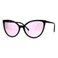 thumbnail image 2 of Womens Oversized Cat Eye Goth Pop Color Lens Plastic Sunglasses Pink, 2 of 3