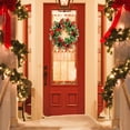 thumbnail image 5 of BOBOMOTI Christmas Wreath Decorations, Artificial Xmas Wreath Red Berry Wreath with Needles Leaves, for Indoor Outdoor Holiday Decor, 5 of 6