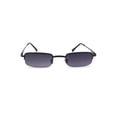 thumbnail image 2 of Mens Half Metal Rim Dad Shade Small Rectangle Sunglasses Gunmetal Smoke, 2 of 4