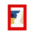 thumbnail image 1 of Blue White Abstract Art Picture Display Art Red Photo Frame, 1 of 4