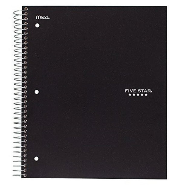 Five Star Spiral Notebook, 1 Subject, College Ruled Paper, 100 Sheets