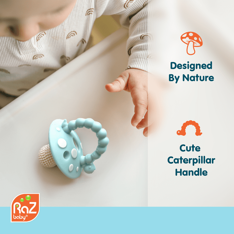 RaZbaby Chompy Teether Toy, 2-Pack, Red/Green photo 3