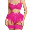 thumbnail image 1 of Aayomet Women Lingerie Sets I Lace Patchwork Fun Lingerie Set (Hot Pink, S), 1 of 5