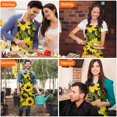 thumbnail image 4 of Black Green Stem Sunflower Pattern Apron-Garden Aprons for Women with Pockets-Cotton Linen Waterproof Kitchen Cooking Gardening Aprons Adjustable for Kitchen,Cooking,BBQ and Salon 33x27 Inch, 4 of 7