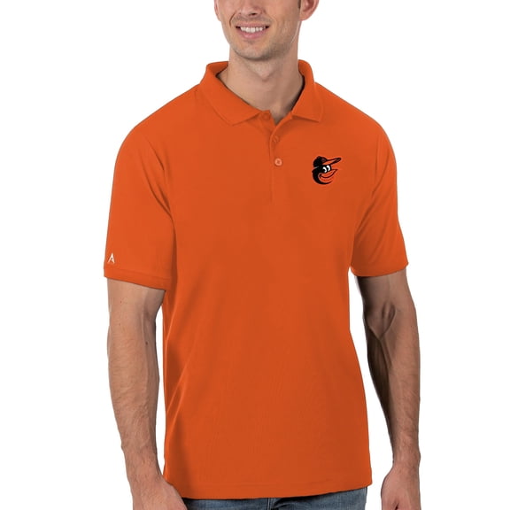 Men's Antigua Orange Baltimore Orioles Legacy Pique Polo