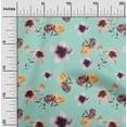 thumbnail image 1 of oneOone Georgette Viscose Aquamarine Fabric Flower & Leaves Watercolor Dress Material Fabric Print Fabric By The Yard 42 Inche Wide, 1 of 4