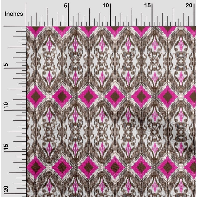 oneOone Cotton Poplin Fabric Geometric Ikat Fabric Prints By Yard 56 Inch Wide