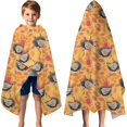thumbnail image 3 of Fall Hedgehog Apple Leaf Pattern Hooded Bath Towel，60"x35" for Ages 3 To 12 Kids, Quick Dry Lightweight Soft Microfiber Hood Beach Towel Cover Up for Kids, 3 of 7