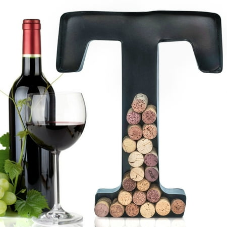 

Made Easy Kit Metal Letter Wine Cork Savers Monogram w/ Free Wall Mount Kit A-Z (T)