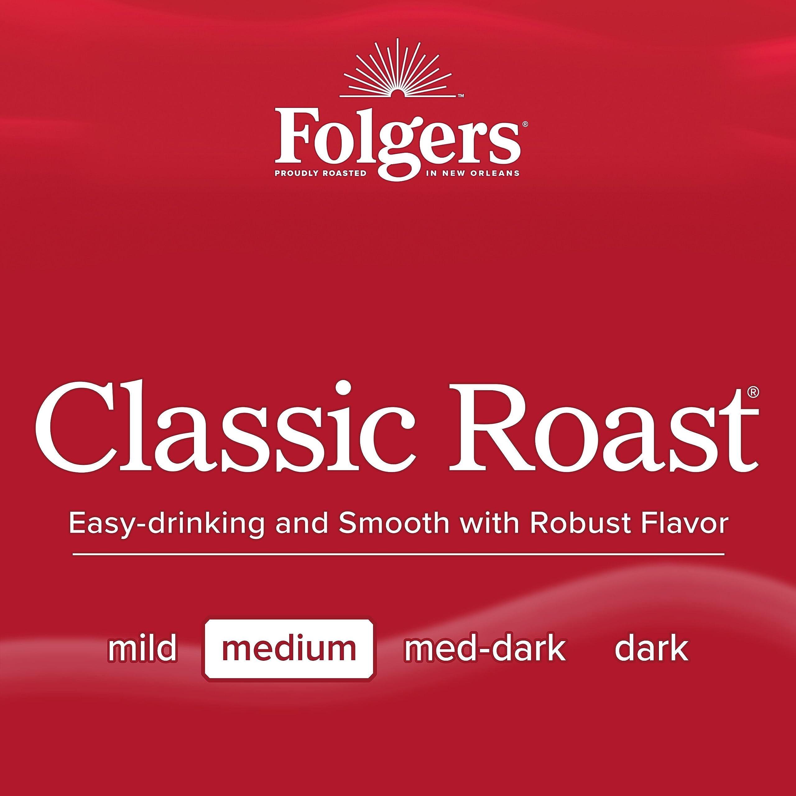 (6 pack) Folgers Classic Roast Instant Coffee, 12 oz Jar