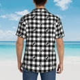 thumbnail image 3 of Lsque Black Tartan Plaid pattern Hawaiian Shirt for Men, Unisex Summer Beach Casual Short Sleeve Button Down Shirts-Medium, 3 of 9