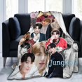 thumbnail image 2 of Jungkook Blanket Soft and Warm Lightweight Fluffy Throws Blankets Rug Carpet Gift for Beach Yoga Bedroom Living Room Decoration Sofa Camping Trip Dorm Decor All Season, 2 of 6