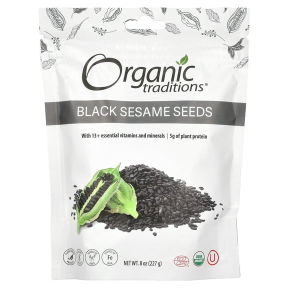 Organic Traditions - Black Sesame Seeds - 8 oz.