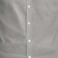 thumbnail image 5 of Men's Solid Casual Button Up Shirt Polyester | Short Sleeve Blouse Top Turndown Collar Relaxed Fit Easy Care Wrinkle Resistant Daily Wear Work Dress Shirt Gift | Zenithor,Gray S, 5 of 5