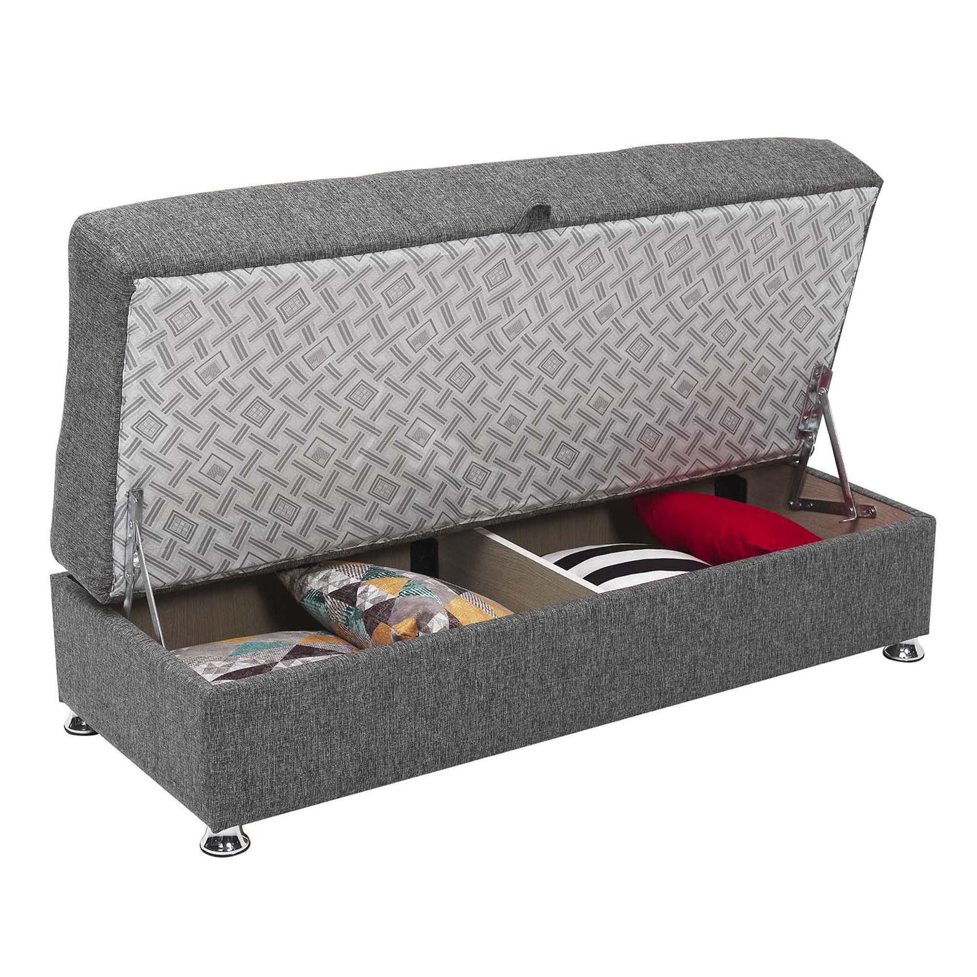 Ottomanson Symphony Upholstered Storage Ottoman, Gray