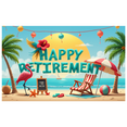 thumbnail image 2 of Tropical Design Happy Retirement Decorative Flamingo Beach Banner Relaxation Party Decoration for Outdoor Beach Event Tropical, 2 of 9
