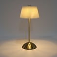 thumbnail image 3 of Lámpara De Mesa Plisada, Lámpara De Mesita De Noche Inalámbrica Portátil, Luz De Escritorio Con Pantalla De Tela Recargable Con Puertos USB, Batería De Litio Para Oficina, 3 of 7