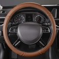 thumbnail image 3 of Classical Leather Automotive Universal Steering Wheel Covers,Universal Fit for Suvs,Trucks,Sedans,Cars,Vans(Brown), 3 of 7