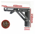 thumbnail image 5 of 2PCS 8-20 Inch Black Triangle Folding Angle Bracket Heavy Support Adjustable Wall Shelves Mounted Table Shelves Home Hardware, 5 of 7