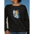 thumbnail image 2 of Swallowtail Butterfly Art Sweatshirt Women -Image by Shutterstock, Female Medium, 2 of 4