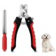 thumbnail image 1 of Tijeras Cortaúñas para Perros y Gatos - Cortaúñas Profesionales de Acero Inoxidable con Lima de Uñas, Cortaúñas de Alta Calidad con Espaciador para Mascotas (Rojo, S) JM, 1 of 5