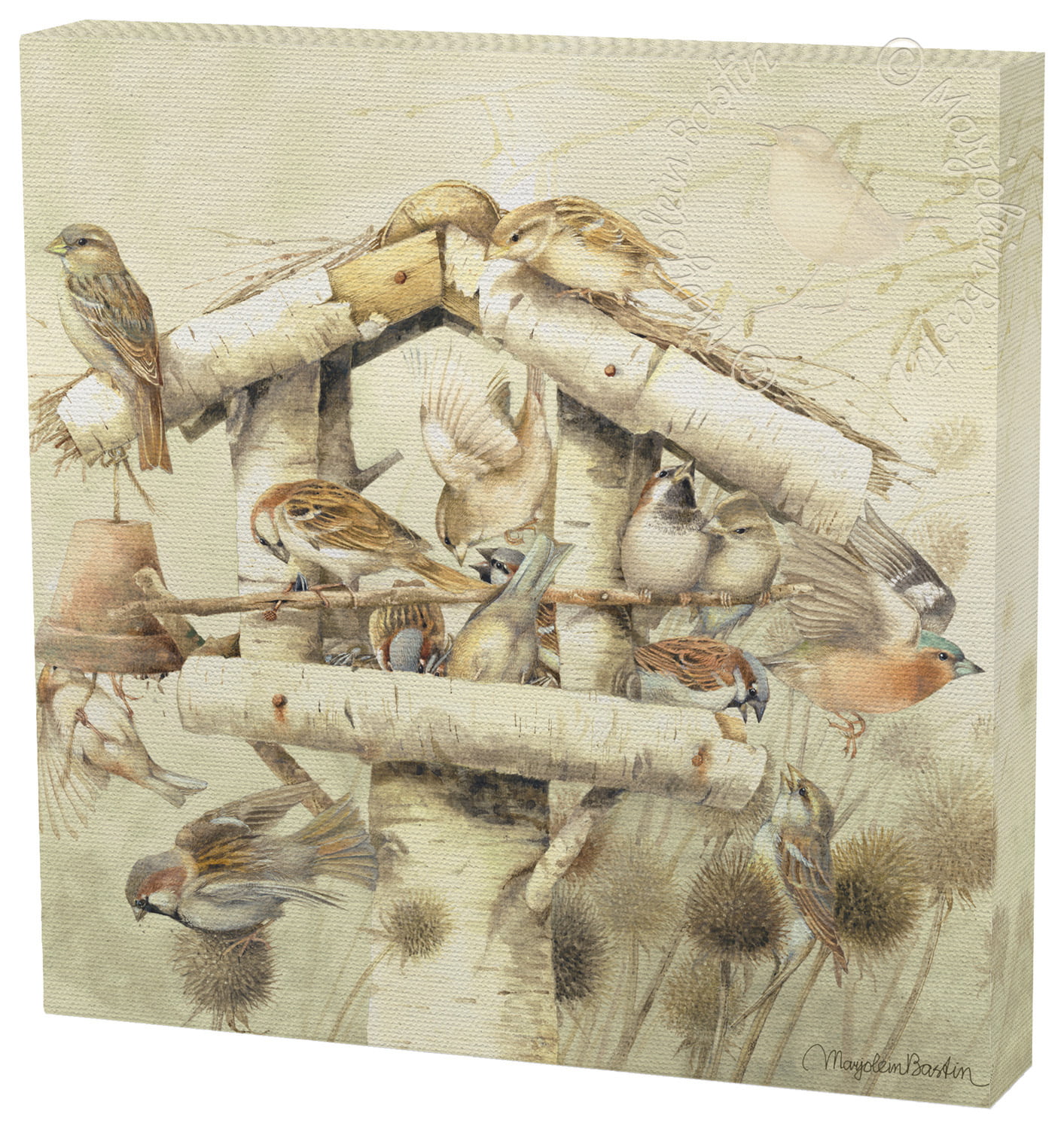 Marjolein Bastin Snowy Owl Wisdom 12 x 12 Gallery Wrapped Canvas 