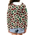 thumbnail image 4 of FUIALDOLG Girls Zip Up Hoodies Teen Green Red Leopard Print Fleece Full-Zip Sweatshirts Jacket Casual Winter Fall Hoodie with Pocket 11-13 Years, 4 of 7
