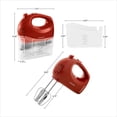 thumbnail image 4 of OVENTE 1.8 lb Portable 5 Speed Mixing Electric Hand Mixer, Compact Great for Baking, New Red HM151R, 4 of 11