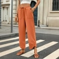 thumbnail image 6 of XFLWAM Capris Pants for Women Summer Baggy Elastic High Waist Cropped Trousers Casual Loose Wide Leg Pallazzo Pants Orange L, 6 of 9
