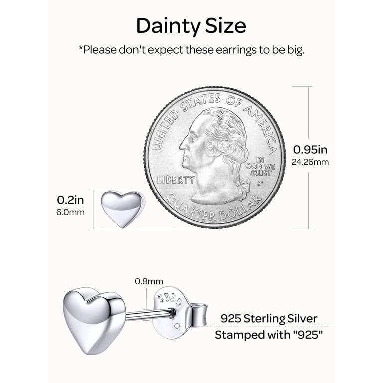 ChicSilver Sterling Silver Heart Stud Earrings photo 6