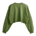 thumbnail image 5 of Baberdicy Sweatshirt for Women, Women Cropped Sweatshirt Long Sleeves Pullover Fleece Crop Tops Pullover Sweaters for Women Green, 5 of 8