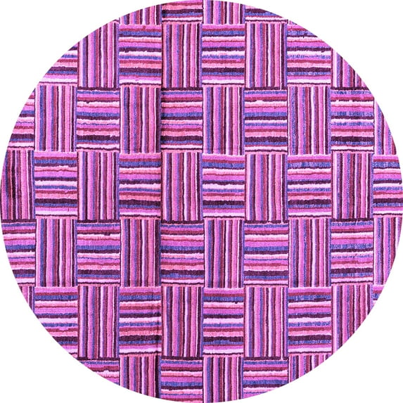 Ahgly Company Indoor Round Abstract Purple Modern Area Rugs, 4' Round